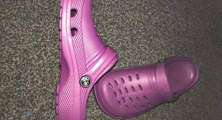 Size 13 Children’s purple and pink crocs