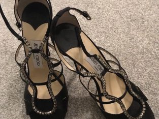 Jimmy Choo shoes UK 5.5 Black diamanté high heeled sandals