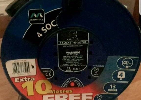 40 metre extension reel Masterplug 4 socket