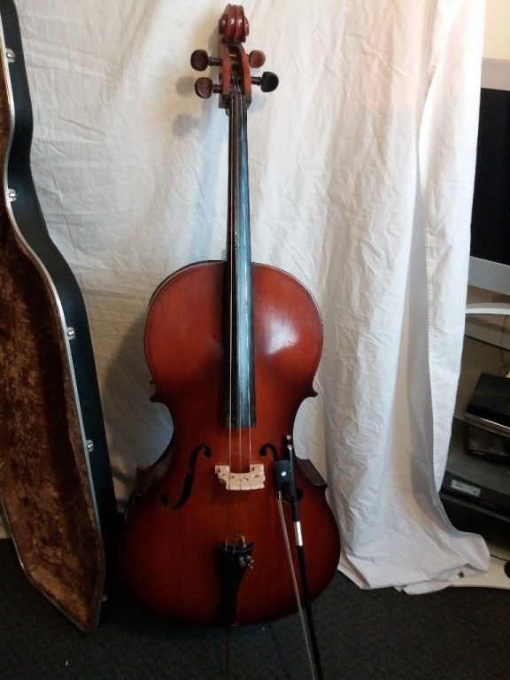 OLD CELLO WITH HISCOCK HARD CASE