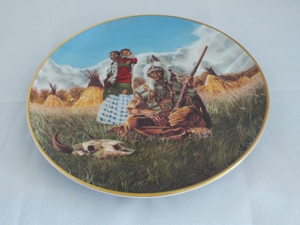 3 left Franklin Mint Native American Fine Porcelain Plates limited editions