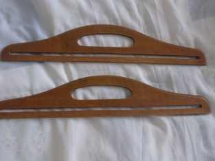Unusually large Pair of Genuine Vintage Wooden Knitting /Sewing / Craft Bag Handles