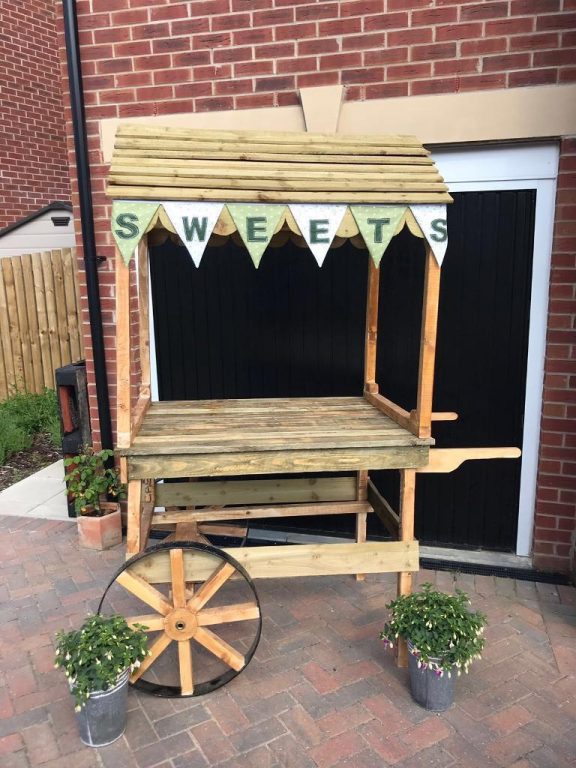 Used once Solid Wooden Display Cart
