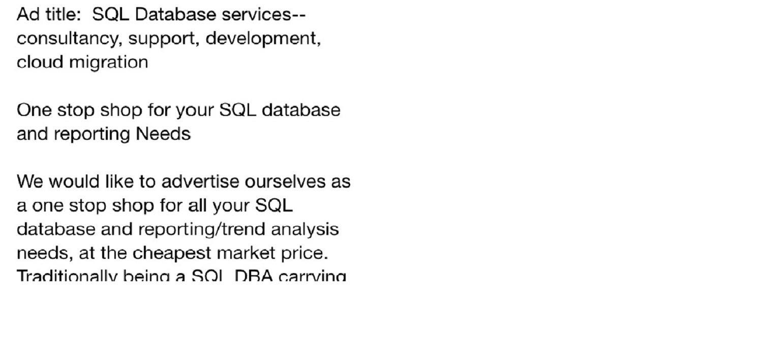 SQL database services