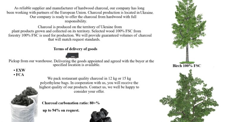 Restaurant quality charcoal from hardwood
