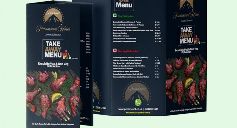 A4 Restaurant Menu | A4 Menu | A4 Leaflet | MenuMa