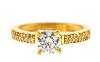22ct Gold CZ Solitaire Ring
