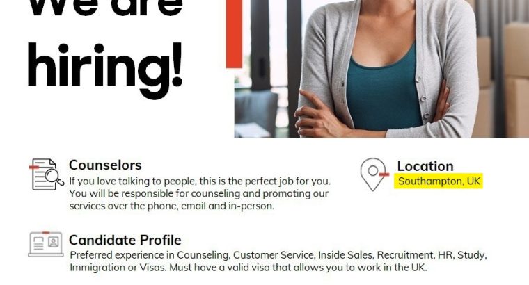 HIRING SALES COUNSELORS