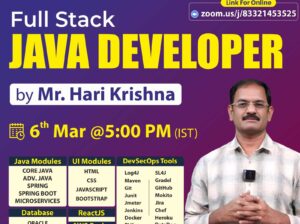 Full Stack Java Classroom & Online Training at KPHB Branch