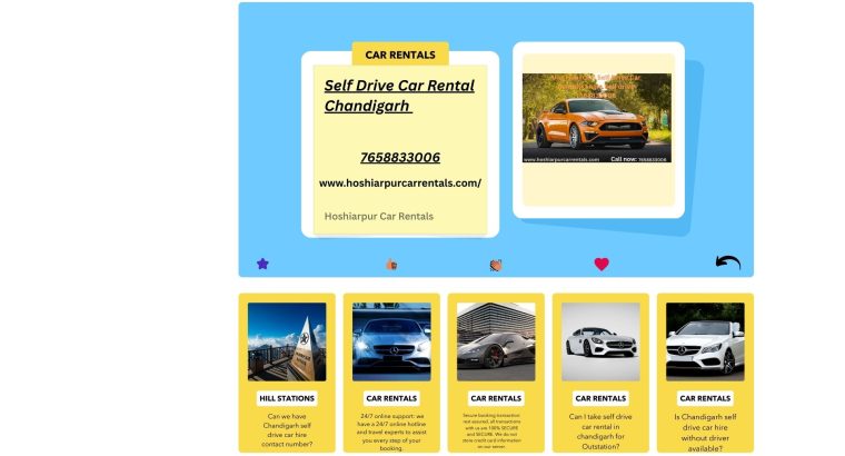 Self Drive Car Rental Chandigarh 7658833006