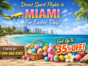 +1-844-868-8303 Direct Spirit Flights to Miami for Easter.